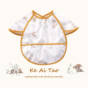 Baby's Bib Spring and Autumn Waterproof Children's Overalls Anti-Stain Anti-Dirty Slippery Towel Newborn Anti-Spitting Apron Meal Pocket