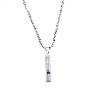 European and American cross-border stainless steel necklace breathing whistle adjustable pressure pendant men's and women's hip hop clothes jewelry