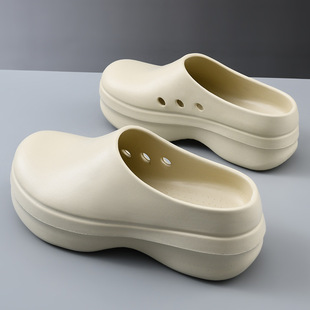 Cross-border plus size 44-45 yards beach shoes men's chef shoes shoes sandals thick soles increased couple's feeling of stepping on excrement