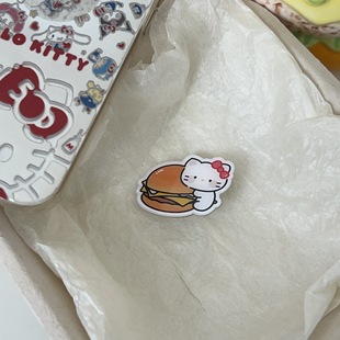 Acrylic fast food kt food play hairpin cute girl heart hamburger hash browns coffee fun cartoon side clip hair accessories