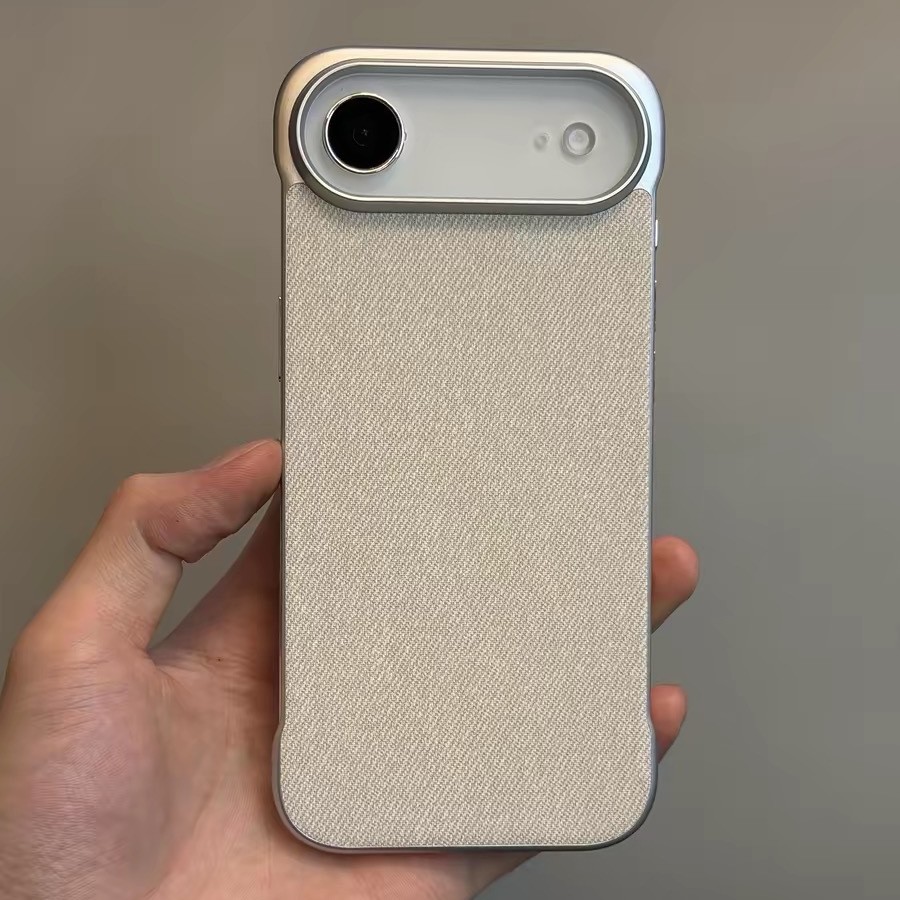 Linen/wool fabric, sweat-proof, magnetic, suitable for Air iPhone 17 Pro Max, ultra-thin, frameless phone case.