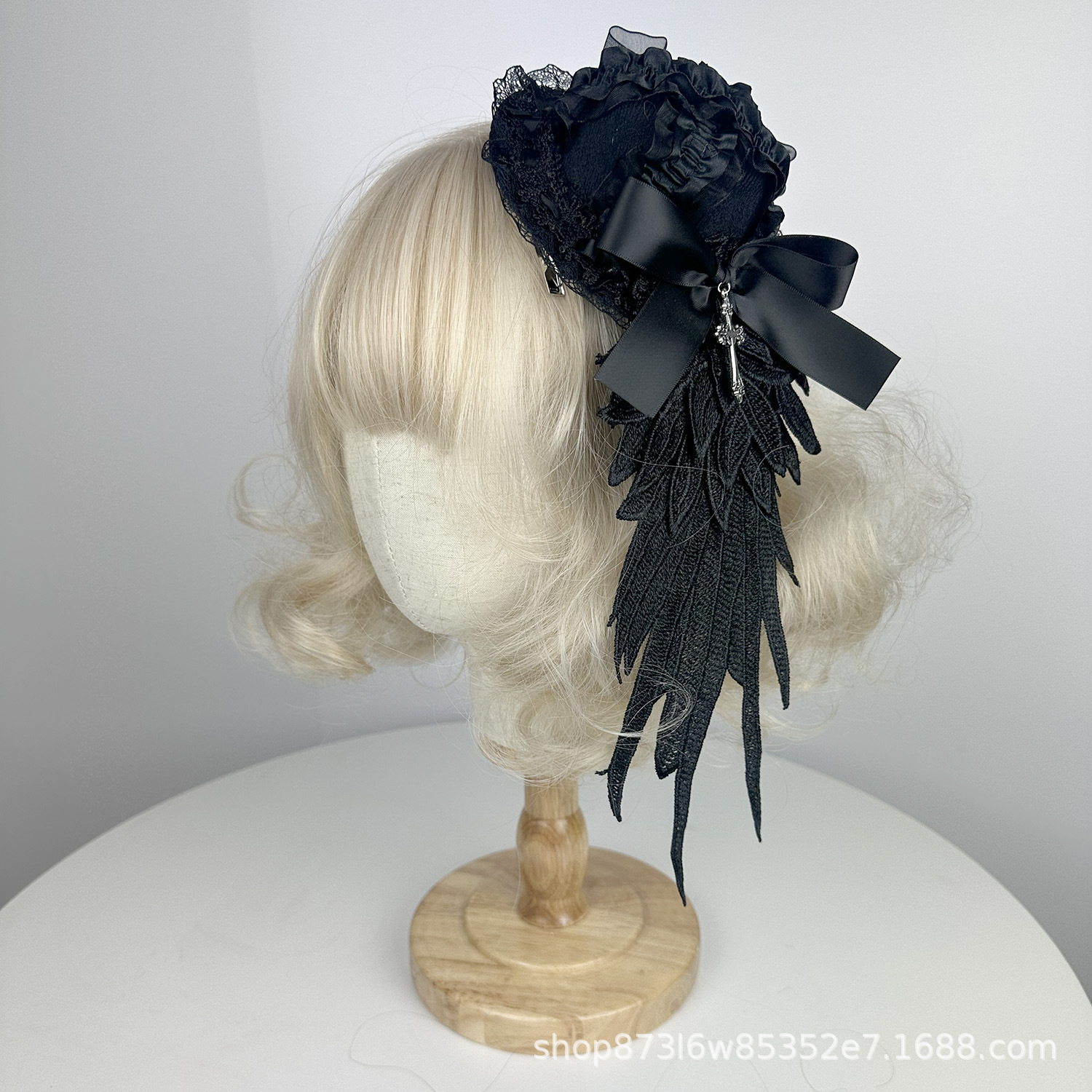 Single-Wing Gothic Wings Lolita Lolita Subculture Headdress Hairpin Hair Accessories Lace Hat