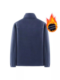 Cross-border Polar Fleece Sports Jacket Men's Outdoor Fleece Cardigan Casual Jacket Middle-aged and Elderly Warm Sweater Jacket