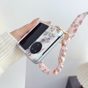 Подходит для OPPO FIND N2/N3 FLIP New Sketch flower. Шелковый шарф браслет DIY чехол для телефона
