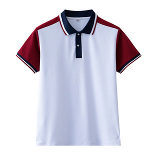 Summer School Uniform Short-Sleeved T-Shirt Suit for Primary and Secondary School Students Polo Shirt Light Blue White Wine Red High School Uniform