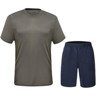 Summer physical clothing men's Jihua short-sleeved shorts military training women's sports quick-drying breathable training clothing round neck shirt suit