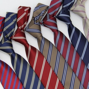 7cm Hand Tie jk School for Men and Women College Style Shirt Korean Style Casual Brown Wine Red Stripe/Factory Outlet