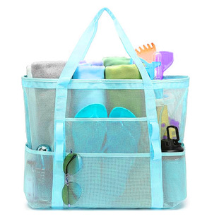Cross-border Beach Bag Shoes Swimwear Seaside Travel Storage Bag Multi-functional Mesh Shoulder Portable Swimming Bag