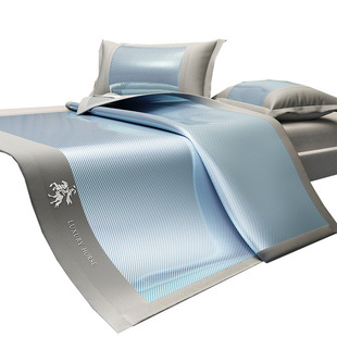 High-end Washable Ice Silk Mat Three-piece Set Machine Washable Soft Mat 2025 New Household Air-conditioned Mat Baby Available