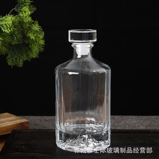Wholesale crystal white volcanic wine bottle transparent thickened empty wine bottle glass lid sealed good home-brewed wine bottle