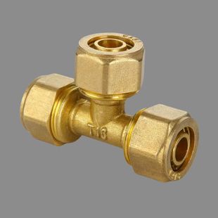 All copper floor heating pipe fittings aluminum plastic pipe joint 4 points 6 points direct elbow tee solar water separator water pipe fittings