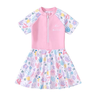 Children's Swimwear Girl's 2025 New Summer Girls' one-piece Quick-drying Swimsuit Big Children's Hot Spring Sun Protection Swimsuit