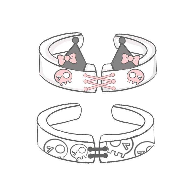 Then let's be together~ Kuromi and Baku couple's matching rings, Xu Dai's design ring, women's high-end personalized ring