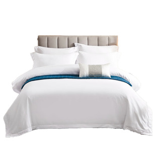 80 cotton five-star hotel four-piece white satin quilt sheets hotel linen factory wholesale