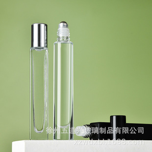Оптовая продажа 10ml тупой черный шарик стеклянная бутылка мелкий высокий белый квадратный флакон душистого масла