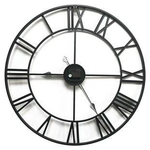 Amazon Supply Wall Clock Cross-border Simple Clock Retro Clock Decorative Wall Clock Cross-border Round Iron Hanging Clock
