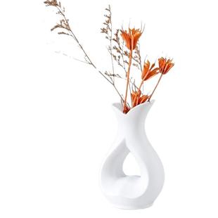 Nordic Light Luxury Vase Small Fresh Simple Home Living Room Dining Table Water-raised Flowers Flower-arranging Ceramic White Ornaments