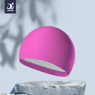 Pu swimming cap factory wholesale high elastic waterproof breathable head large swimming cap adult men and women PU coated swimming cap