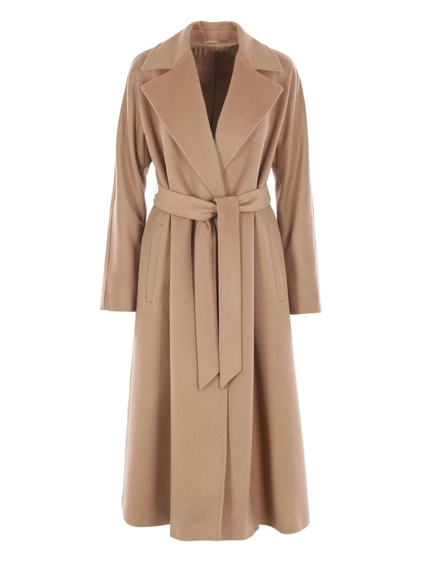 2025 New Autumn and Winter Style Simple and Elegant Buttonless Lace-Up Slim Fit Over-The-Knee Long Pure Color Women's Coat Fashion Jacket