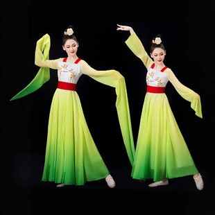 24-year-old New Classical Dance Performance Suit Long Water Sleeve Suit for Spring-treading and Wei-picking Style Practice Suit Xia Han Tang Dance Watch