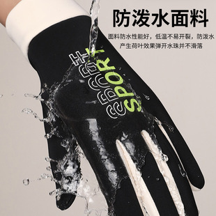 Winter outdoor sports fleece gloves men and women couple touch screen cold-proof gloves riding non-slip waterproof warm gloves