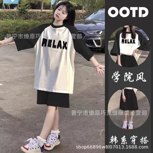 Casual Simple Japanese Style suit Pajamas Women's Summer Short-sleeved Shorts Small Fresh Cute Sweet Home Clothes Two-piece Set