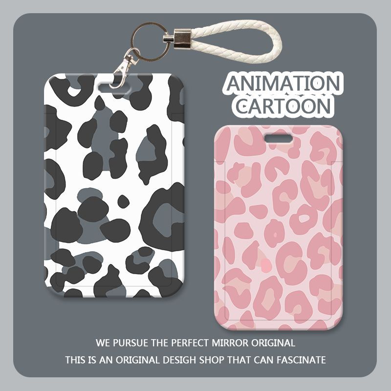 Personalized Leopard Print Niche Student Cafeteria Meal Card Badge Holder Campus Card Bus Card Yang Cheng Tong Subway Access Card Holder