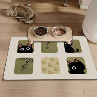 Diatom Mud Cute Cartoon Pet Placemat for Dogs and Cats Eating Leak-proof Large Absorbent Easy-care Non-slip Dining Basin Placemat