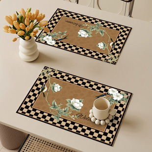 French Middle Style Placemat Waterproof Leather Oil-proof No-washable Heat Insulation Mat Light Luxury Western Placemat High-grade Anti-hot Table Mat