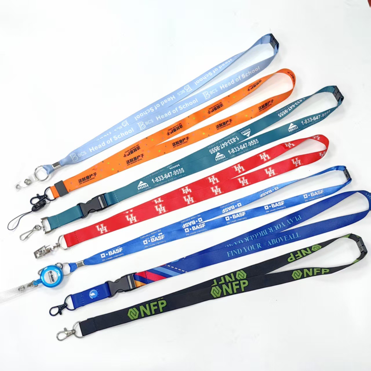Wearing employee work permit exhibition card office employee certificate polyester high speed with silk screen lanyard bank card lanyard
