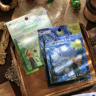 Little Prince Art Museum Series Back Card N Stickers Original Art Students Message Notes Office Notes Post-it Notes