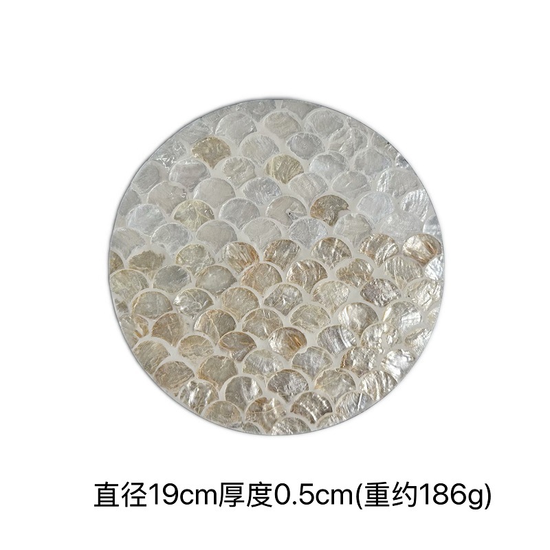 American style heat-insulated placemat round shell table mat advanced light luxury European-style Western placemat round tray