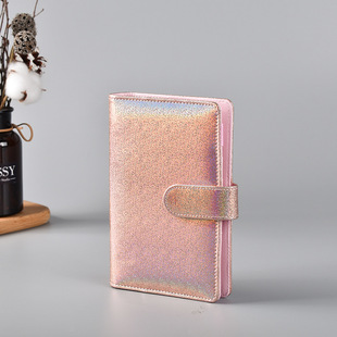 Cross-Border dedicated to A6 girl's heart Macaron loose-leaf notebook shiny PU leather notebook ins Wind diary