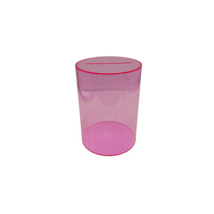 Cylinder acrylic piggy bank can only enter and not enter