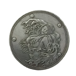 COPY Stray Coin Skull Brass Old Silver Commemorative Coin #2092