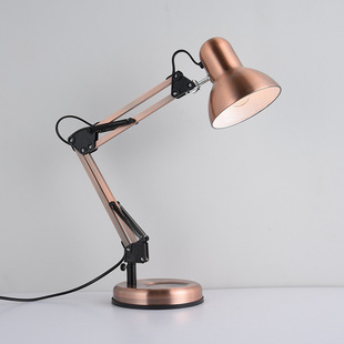 Metal-Plated American Long-Arm Foldableing Desk Lamp Led Eye Protection Lamp Work Study Reading Desk Lamp Factory Direct Sales