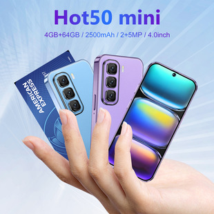 New Hot50 mini cross-border mobile phone foreign trade hot mini quad-core super primary school Android smart phone
