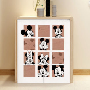 Mickey series cabinet shielding curtain ugly curtain bookcase shoe cabinet wardrobe shelf shielding curtain a generation of hair