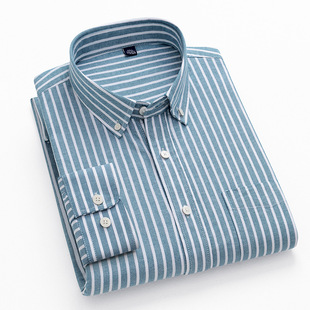 Spring and Autumn New Oxford Cotton Long-sleeved Shirt Men's Non-ironing All-match Work Shirt Men's Business Shirt Trendy