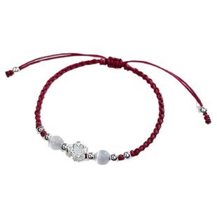 New Chinese-style Lotus Bracelet Women's Antique Hand-woven Adjustable Hand Rope National Style Bracelet Couple's Style