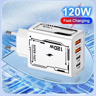 Стандарт 120W мульти-рот мобильный телефон зарядное устройство двойной тип-c 2USB зарядное устройство 5V/2APD США-Европа-английский адаптер