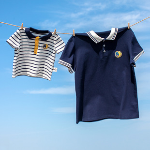 Babylove Summer Clearance Baby Polo Shirt Pure Cotton Short-Sleeved T-Shirt Thin Style Outdoor Casual Sports Family Wear