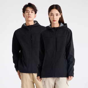 Autumn and Winter New Soft Shell Windproof Waterproof Outdoor Mountaineering Camping Jacket fleece-lined Warm Couple Jacket