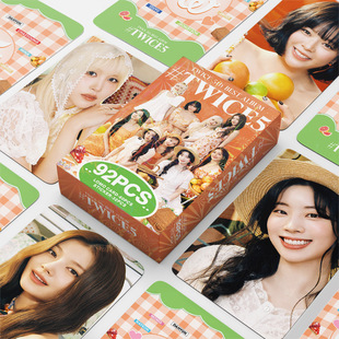 Новый трансграничный спот День TWICE # TWICE5 Коллекция Фотокейка Звезда Наклейки Поздравительная открытка Двусторонняя карта LOMO