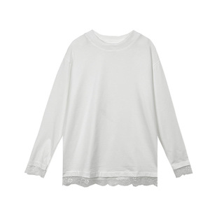 Girls' Lace Long-sleeved T-shirt 2025 Spring New Children's Casual Loose Top with Base Shirt Trendy