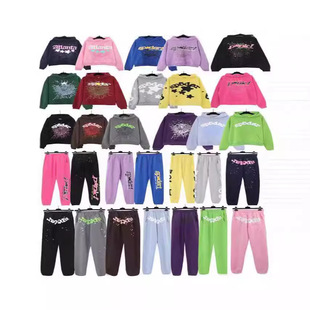 Cross-border American Fashion Brand 555555 Foam Printing Men's and Women's Loose Hoodie Sweater Casual Pants Sports suit