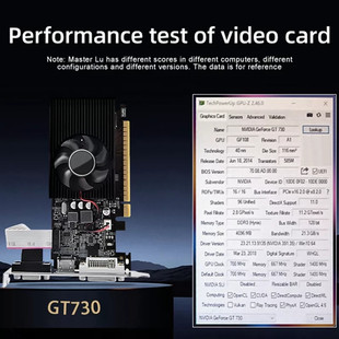 GT730 4G discrete graphics card GDDR3 bright machine card half-height card small chassis GT730 4G graphics card