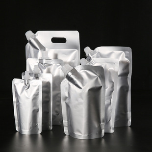 in stock Aluminum Foil Suction Mouth Bag Juice Packaging Bag Light-proof Leak-proof Food Grade Suction Mouth Bag Large Diameter Liquid Self-standing Bag
