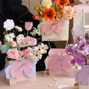38 portable flower box diy flower basket paper flower packaging gift box floral bag flower material flower bag