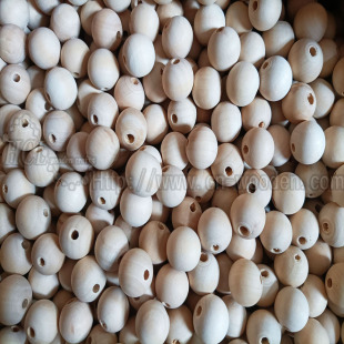 DIY Jewelry Accessories 15mm Natural Wood Color Round Wooden Beads with Holes Lotus Wood Beads Small Hole Loose Beads Natural Style